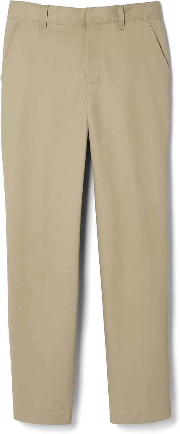 French Toast Boys' Relaxed Fit Twill Pant with Adjustable Waist in Standard Slim and Husky