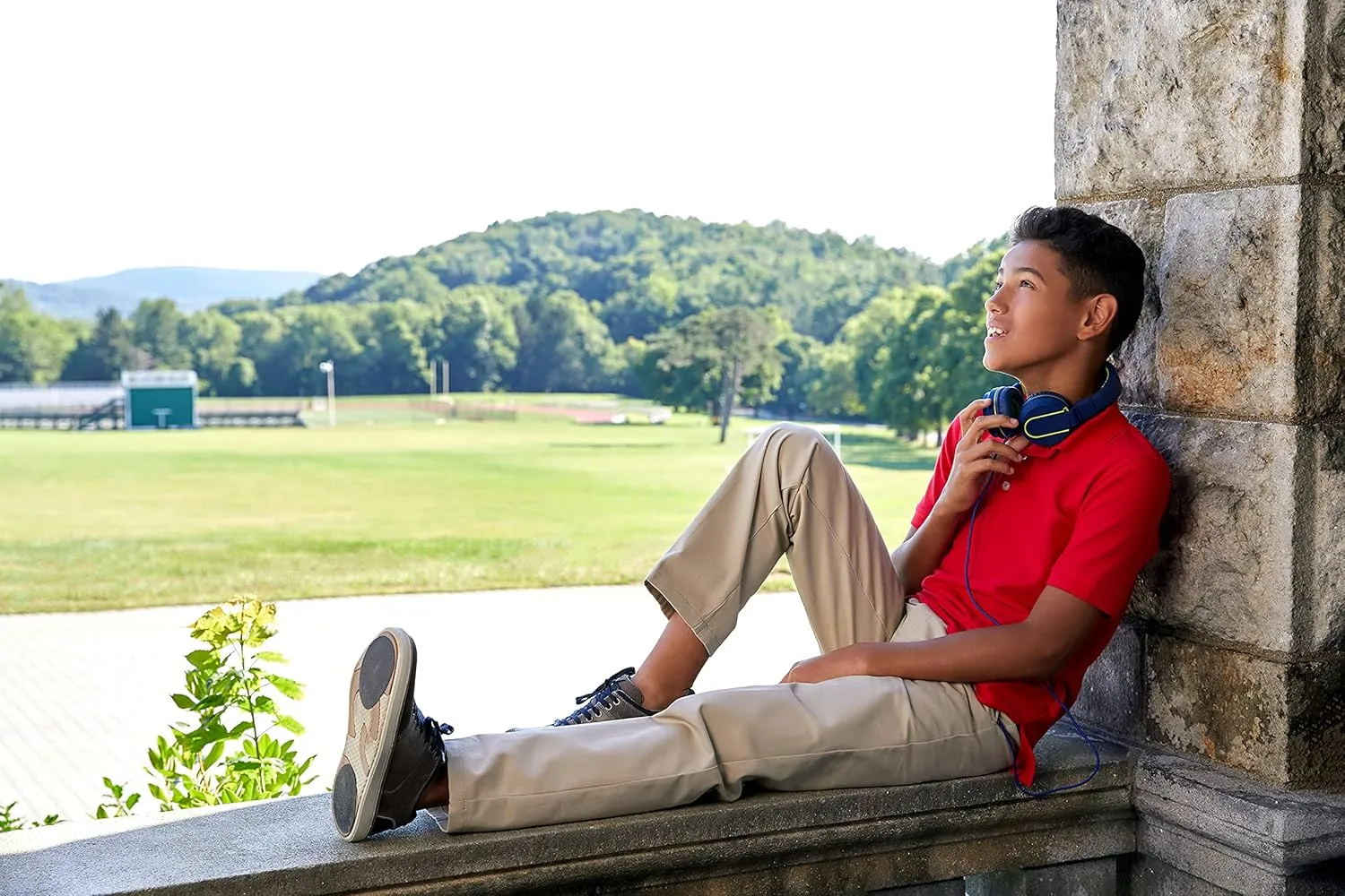 French Toast Boys' Relaxed Fit Twill Pant with Adjustable Waist in Standard Slim and Husky