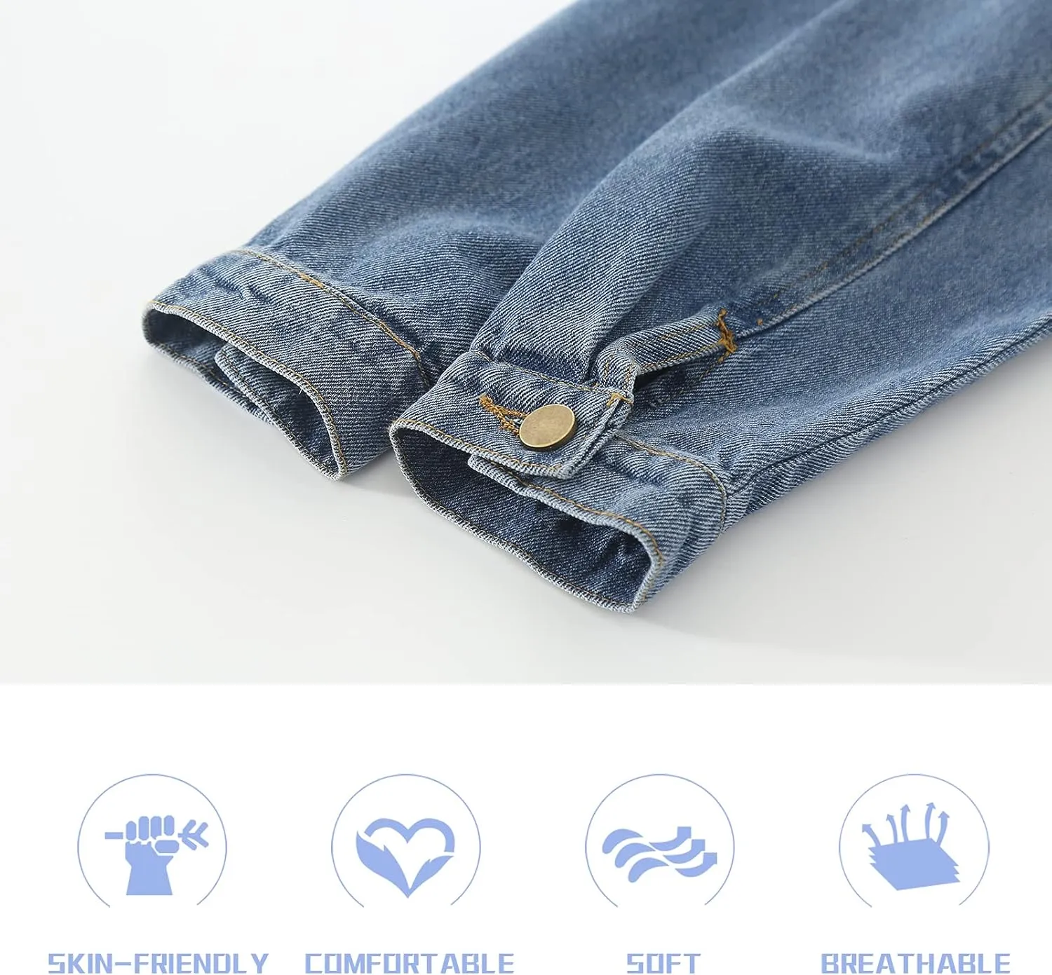 Girls Boys Jean Jacket for (4-14 Years Kids) Trendy Cozy Soft Ripped Denim Coat Casual Outerwear School Travel Teen Gift