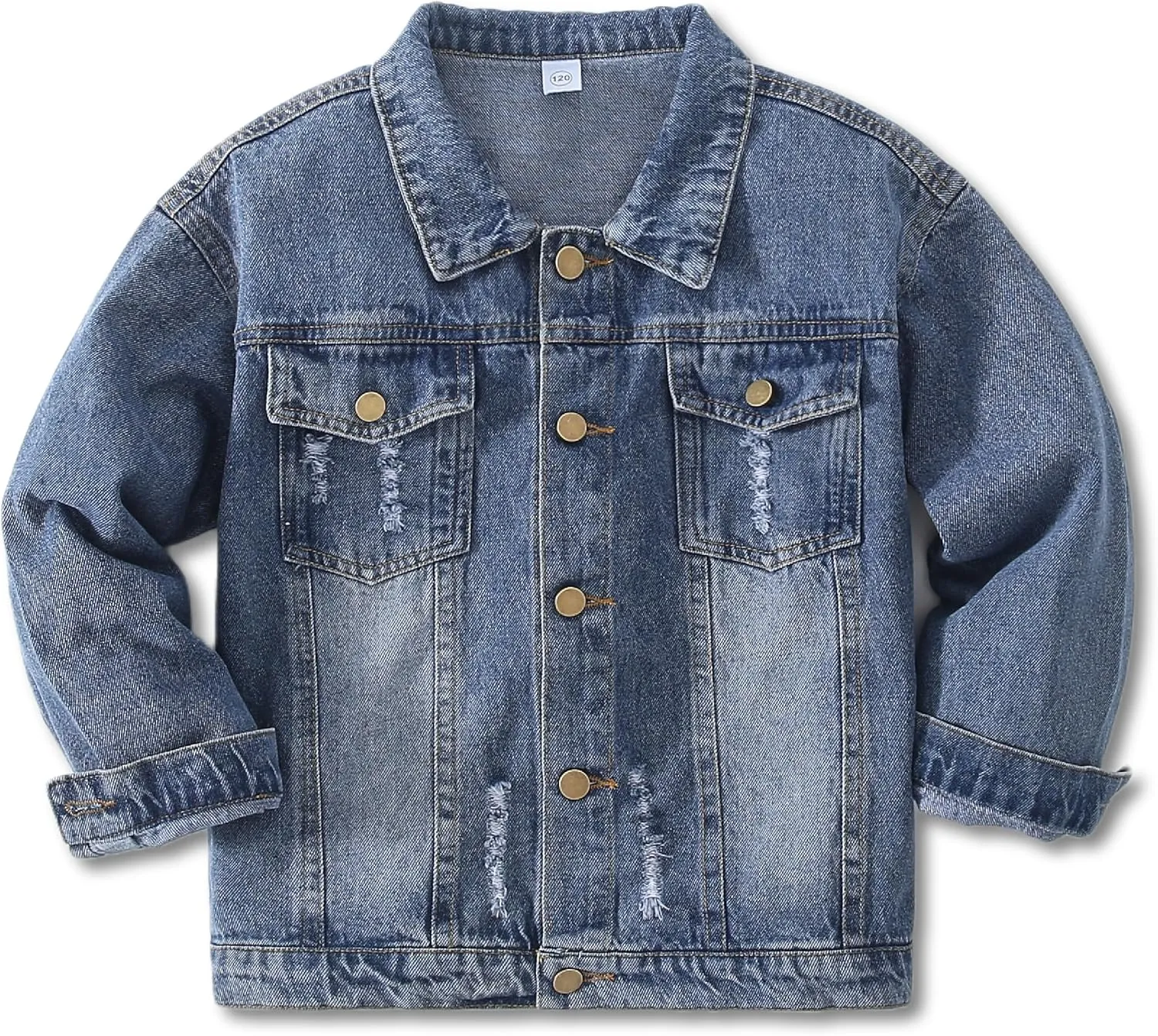 Girls Boys Jean Jacket for (4-14 Years Kids) Trendy Cozy Soft Ripped Denim Coat Casual Outerwear School Travel Teen Gift