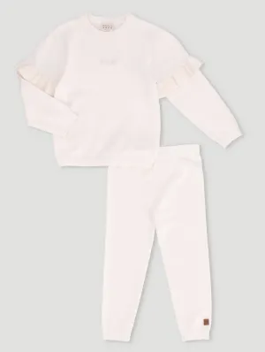 Girls Cream Knitwear Set
