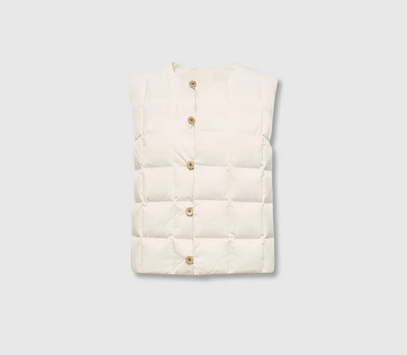 Glossy Satin Goose Down Vest