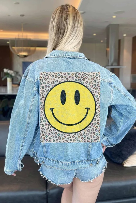 Happy Leopard Denim Jacket