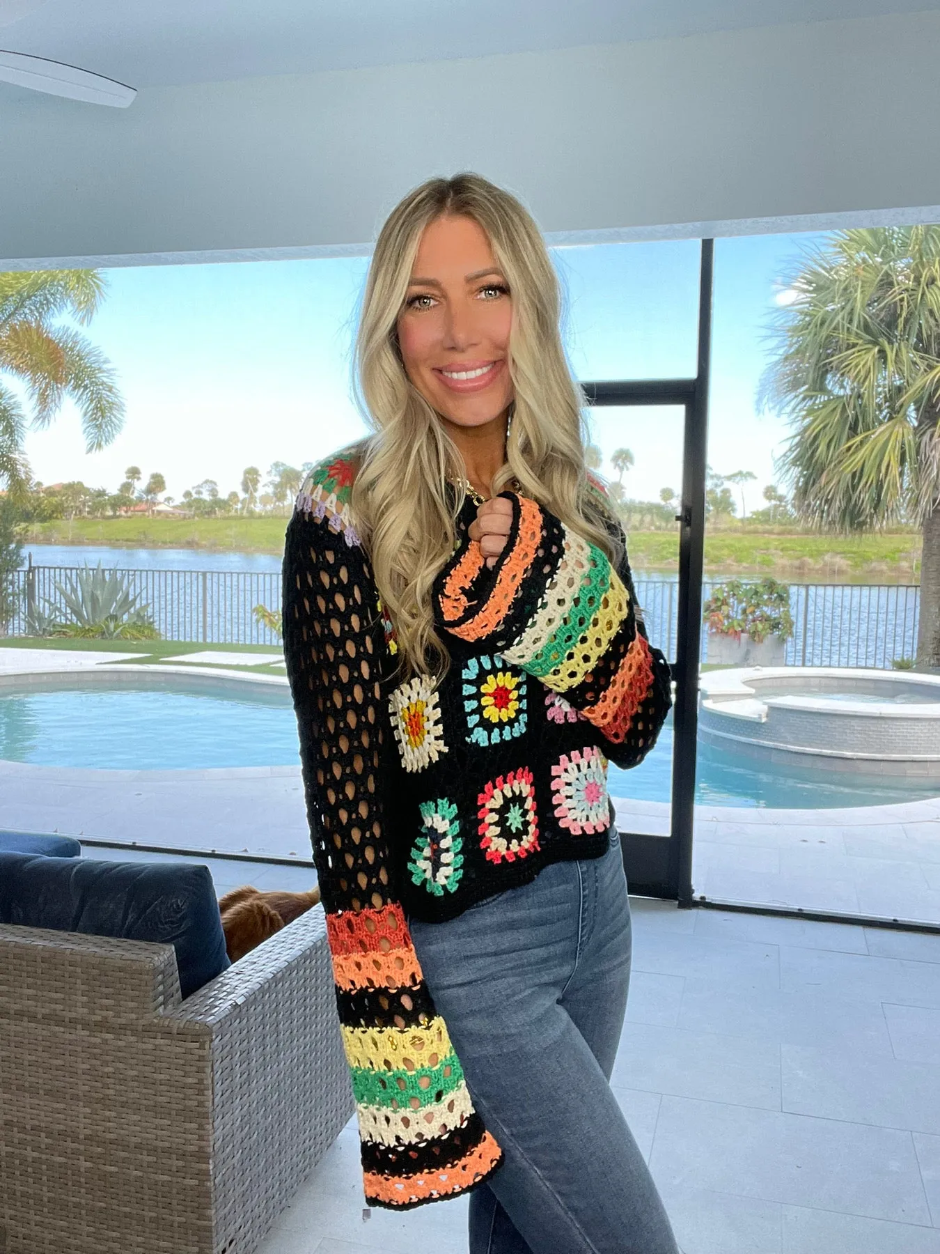 Happy Together Open Knit Boho Top