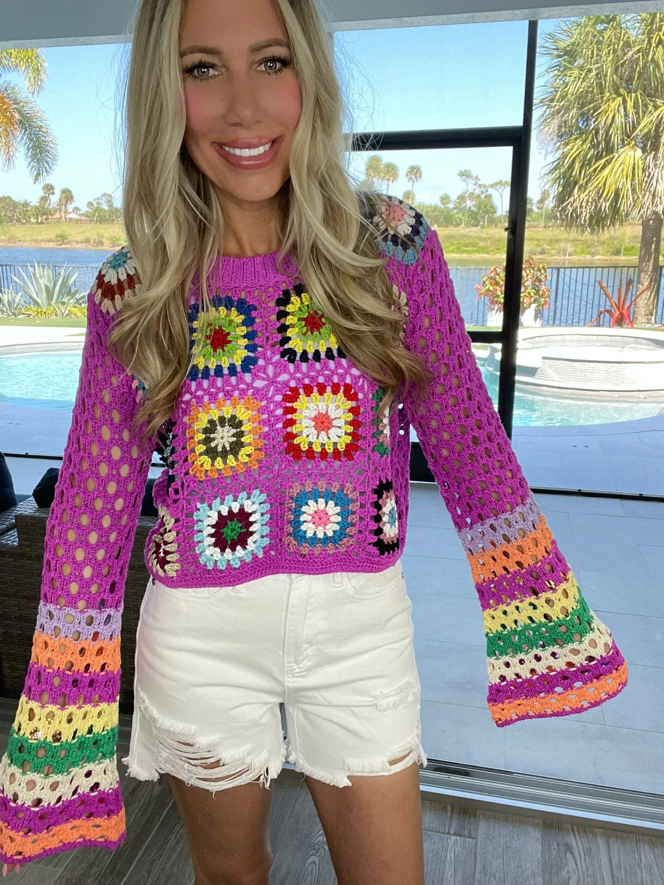 Happy Together Open Knit Boho Top