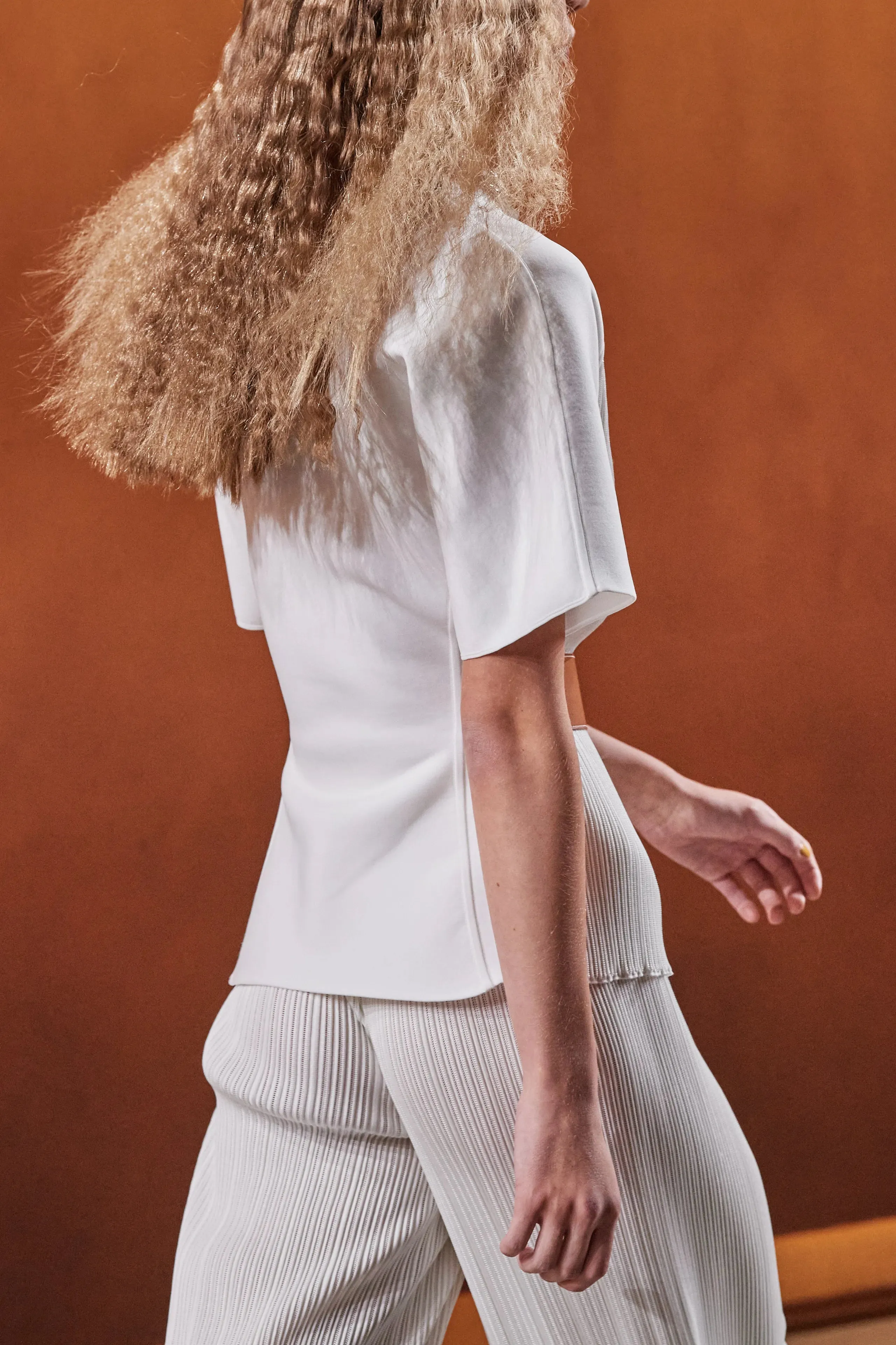Hermès Spring/Summer 2022 Pleated Belted Short Sleeve Top