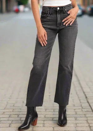 HIGHLY DESIRABLE STRAIGHT WASHED BLACK JEANS
