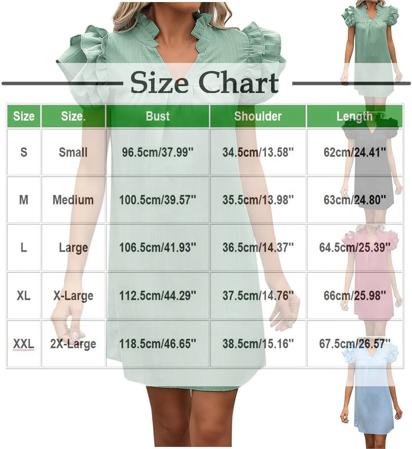 JOAU Womens Summer 2025 Layered Ruffle Cap Sleeve V Neck Shift Mini Dress Casual Loose Solid Flowy Cute Beach Shirt Dresses
