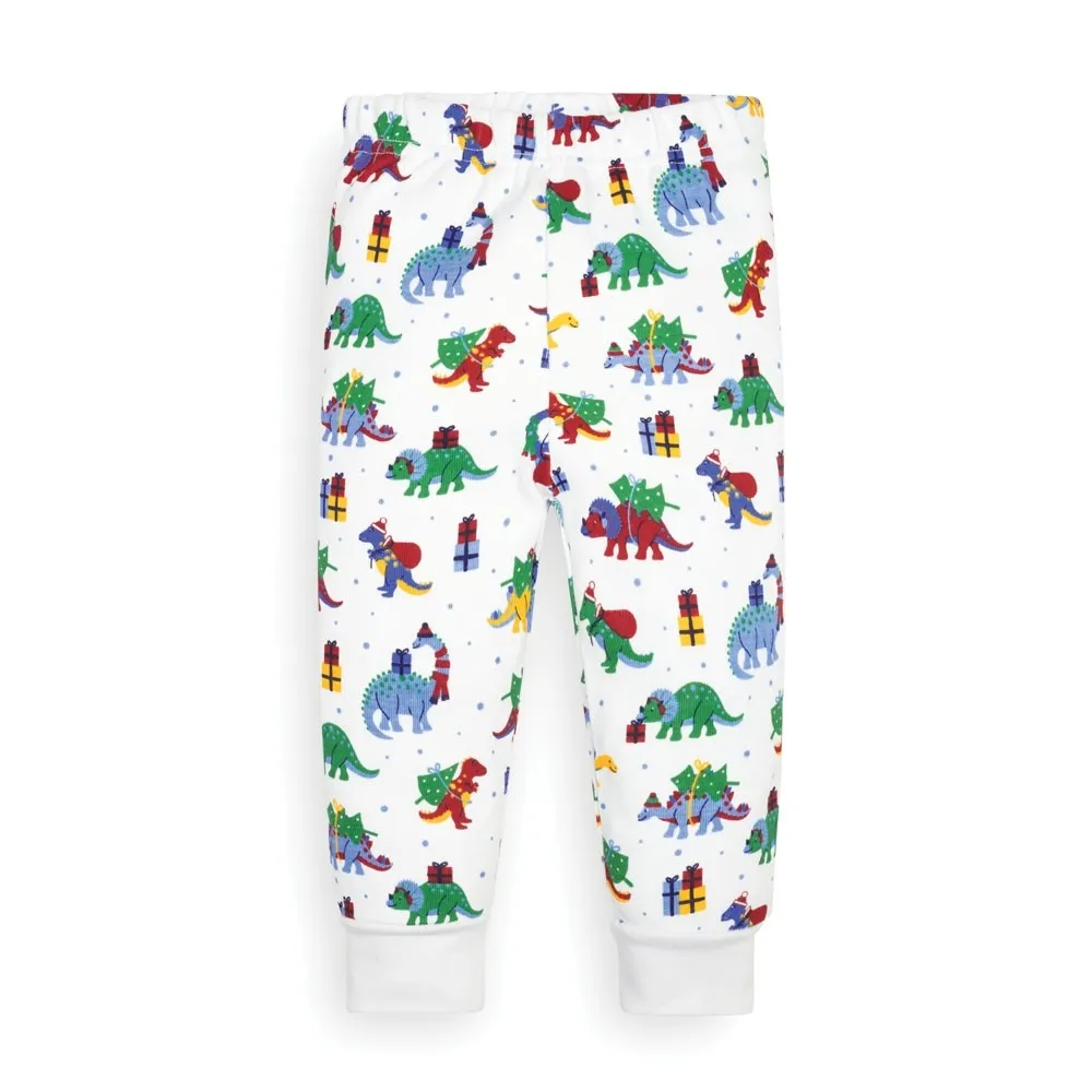 Jojo Maman Bebe Kids' Christmas Dinosaur Snug Fit Rib Pajamas
