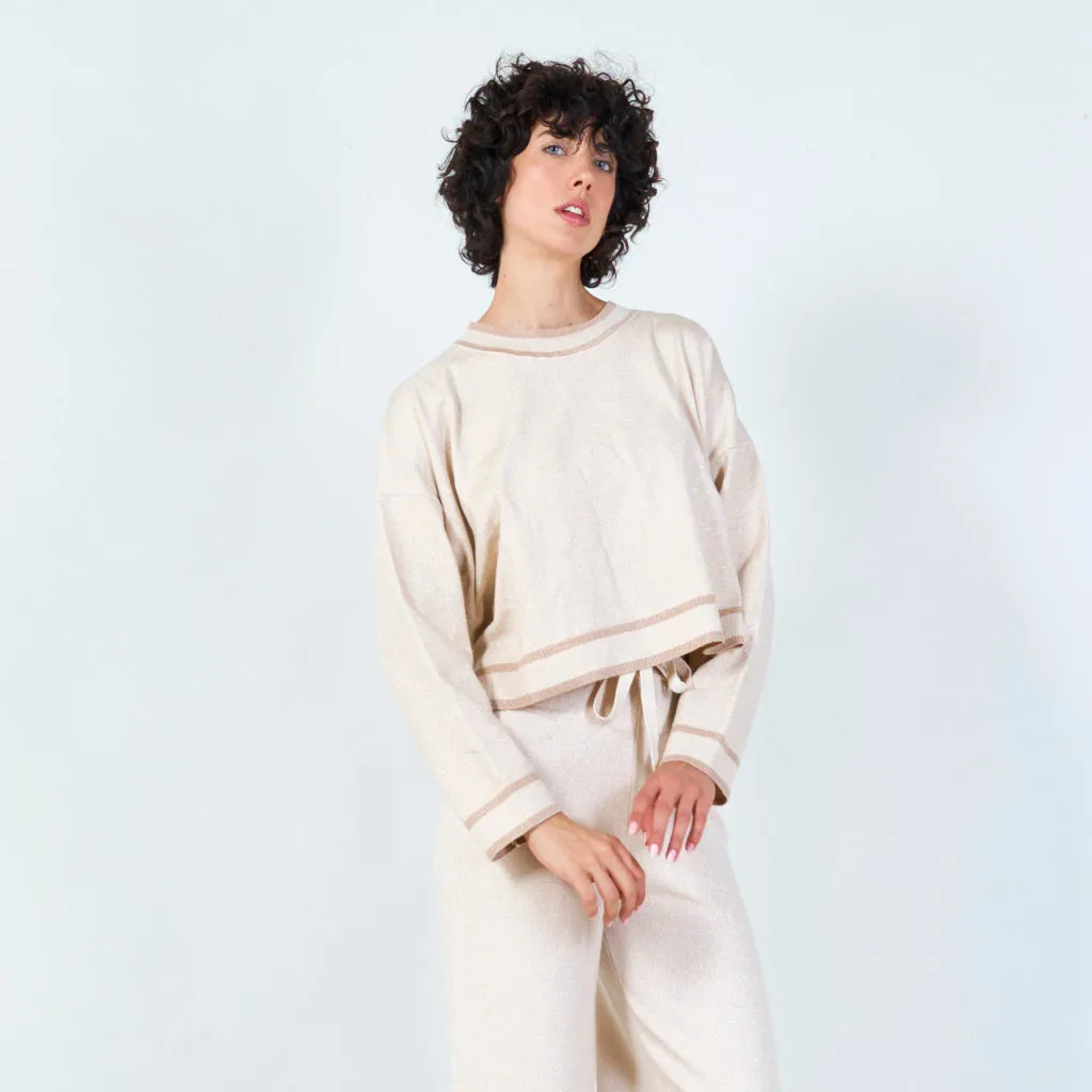 Knit sweater and trousers set wholesale