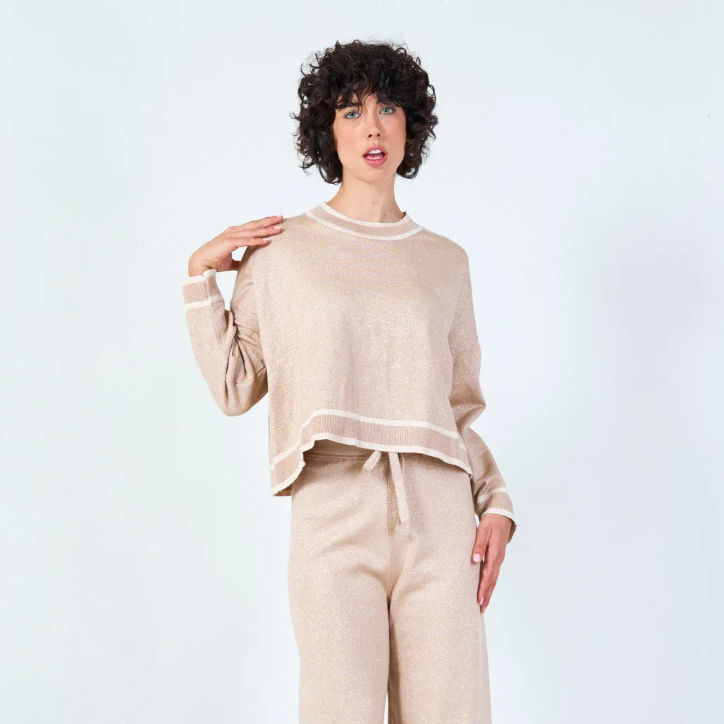 Knit sweater and trousers set wholesale