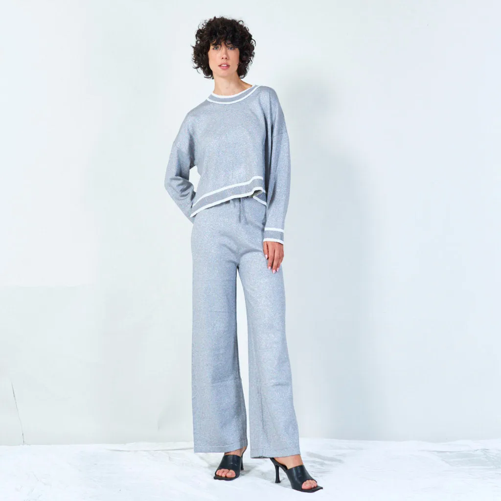 Knit sweater and trousers set wholesale