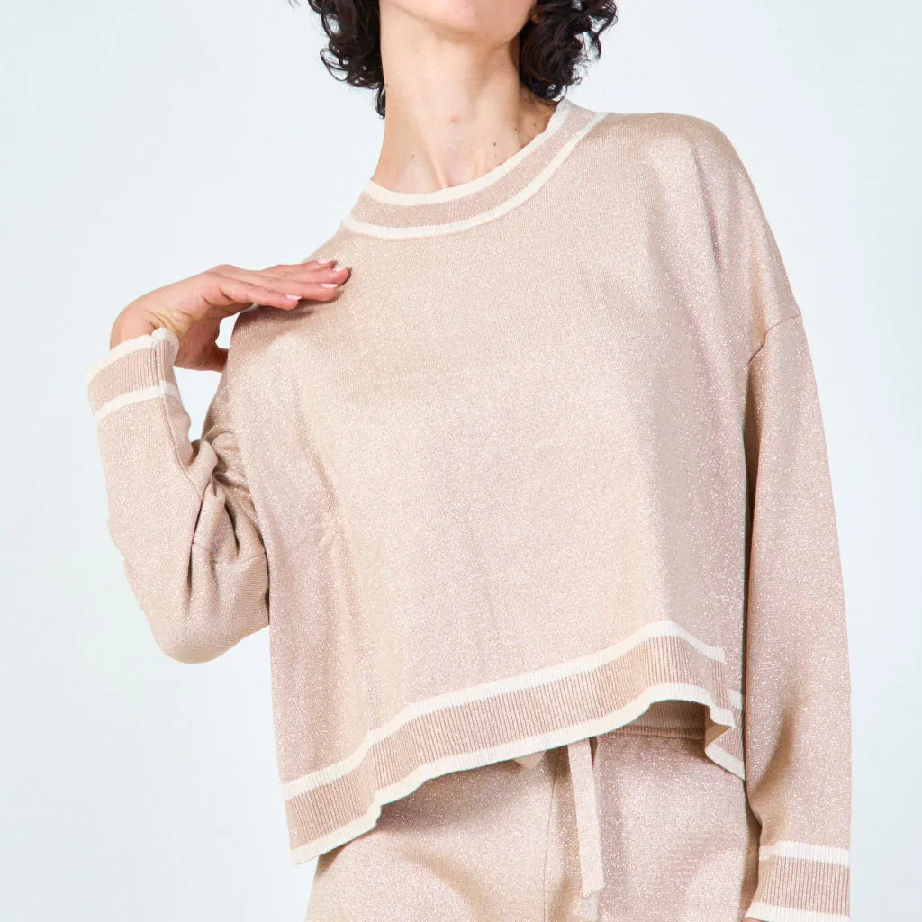 Knit sweater and trousers set wholesale