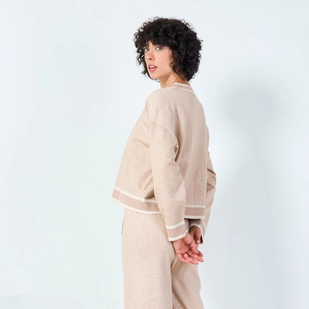Knit sweater and trousers set wholesale