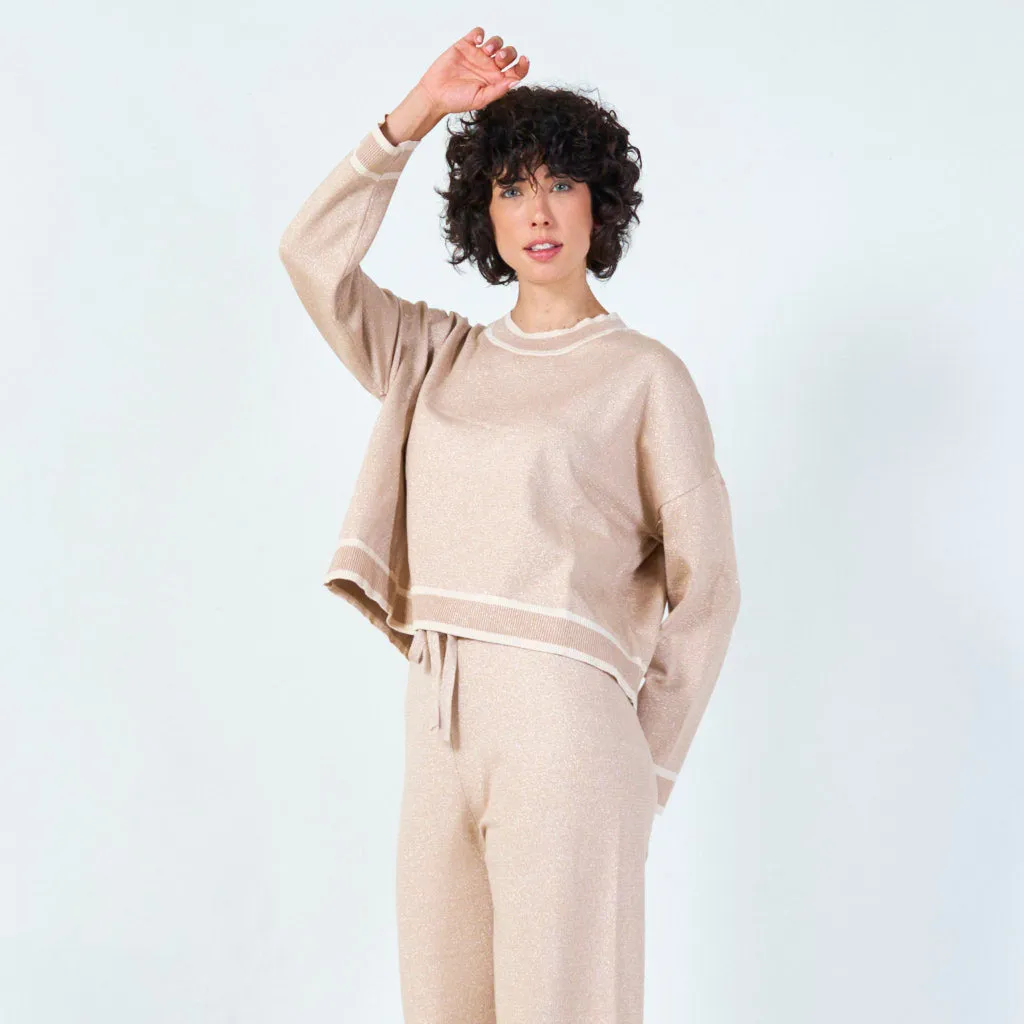 Knit sweater and trousers set wholesale