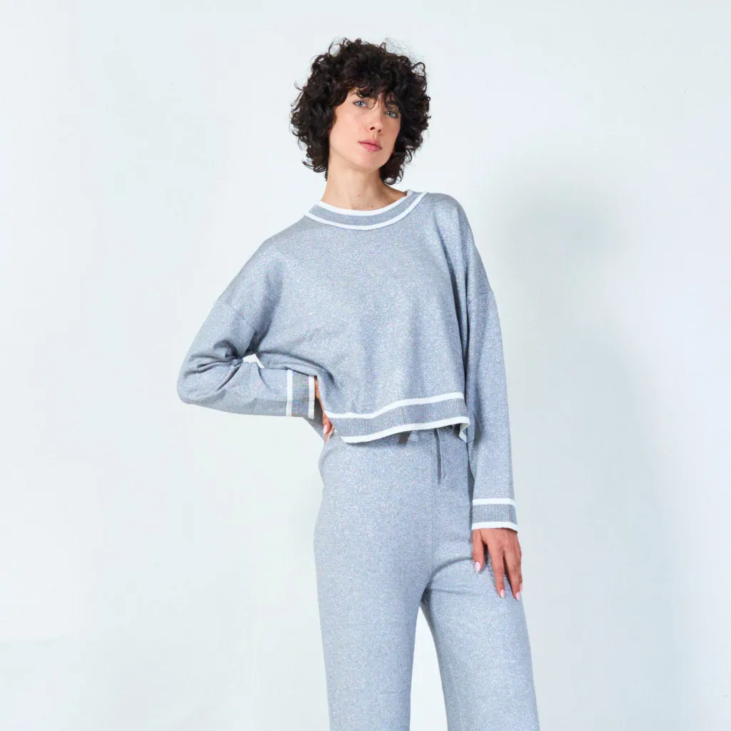 Knit sweater and trousers set wholesale