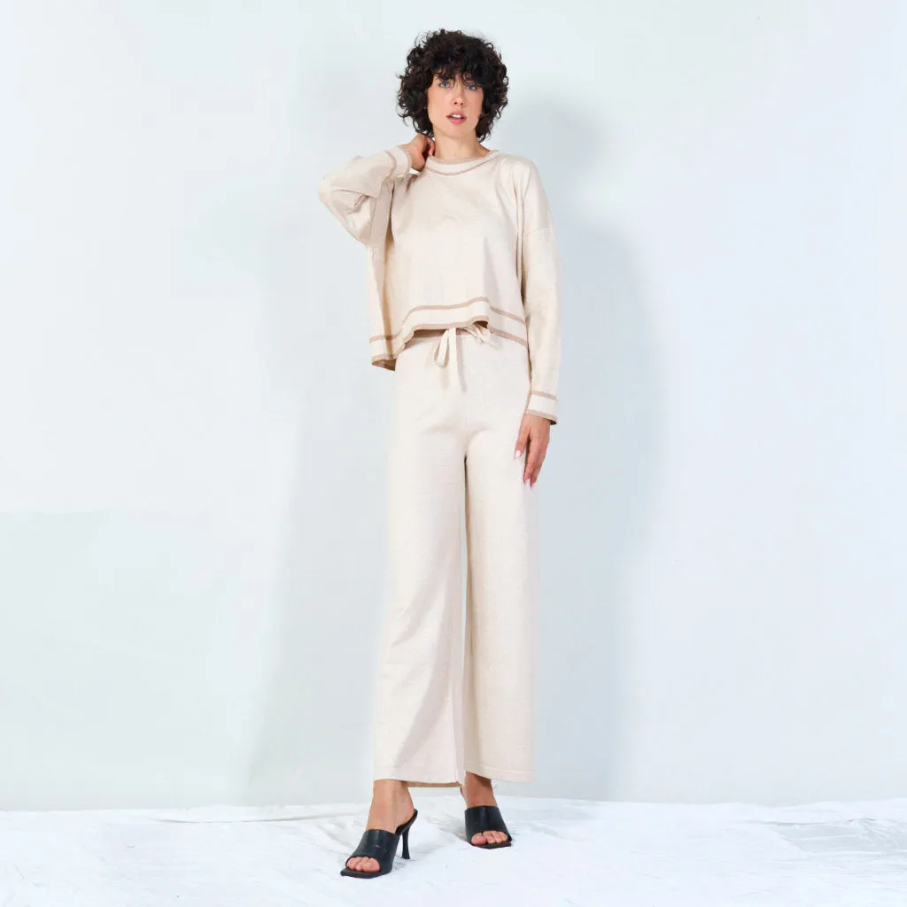 Knit sweater and trousers set wholesale