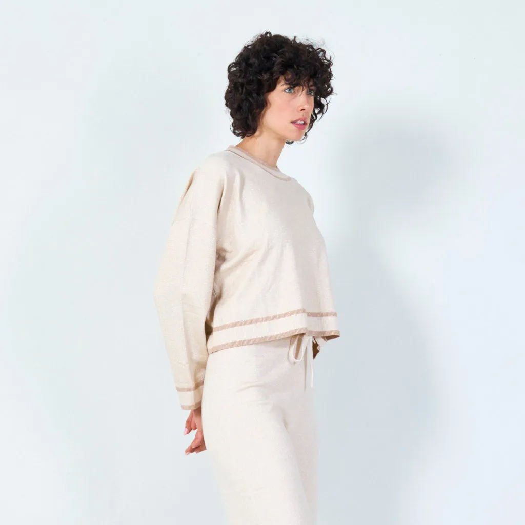 Knit sweater and trousers set wholesale