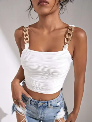 Lia Textured Crop Cami Top