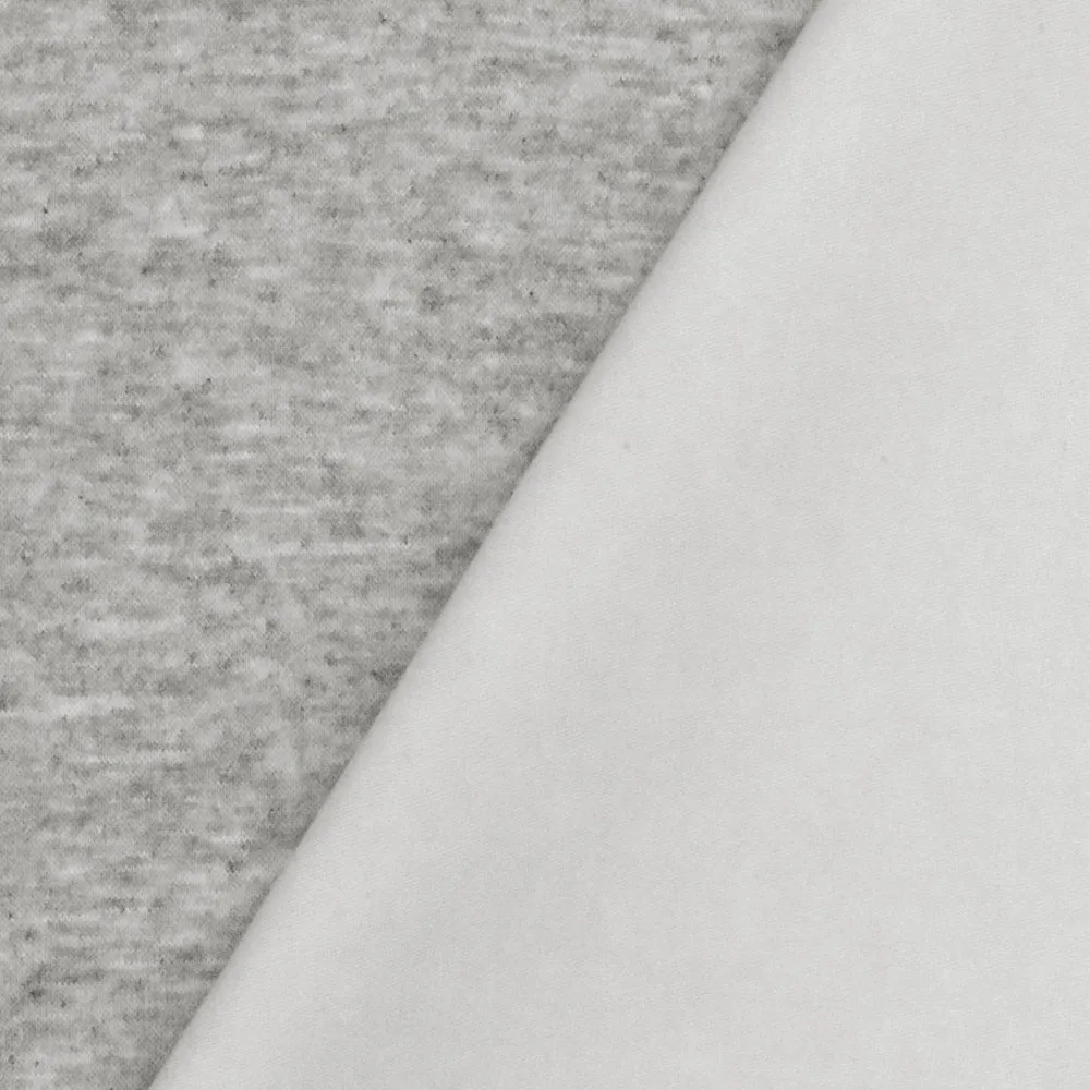 Light Heather Gray-White Reversible Bonded Jacketing Fabric