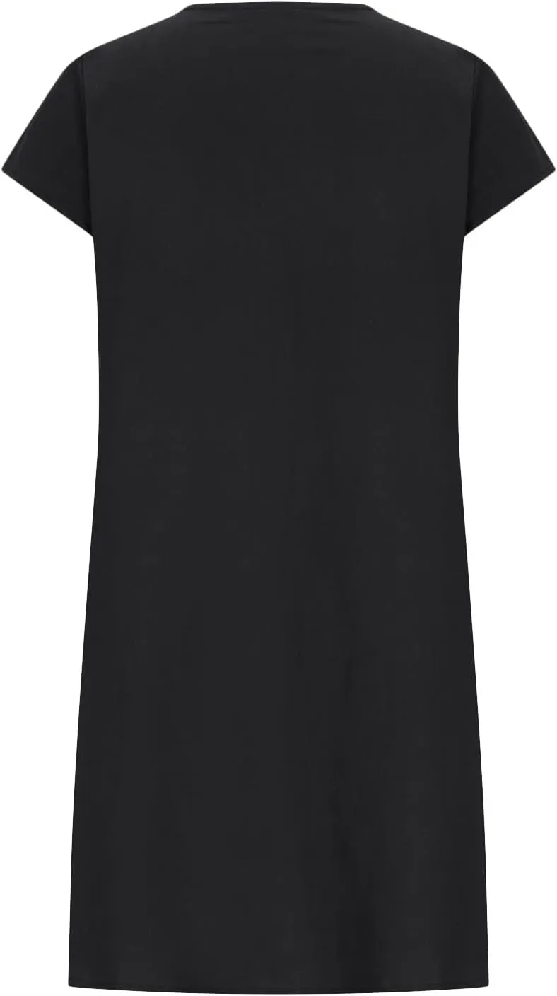 Linen Dress for Women Summer Pleated a Line Travel Sundress Crewneck Short Sleeve Dresses Vacation Casual Dress 2025