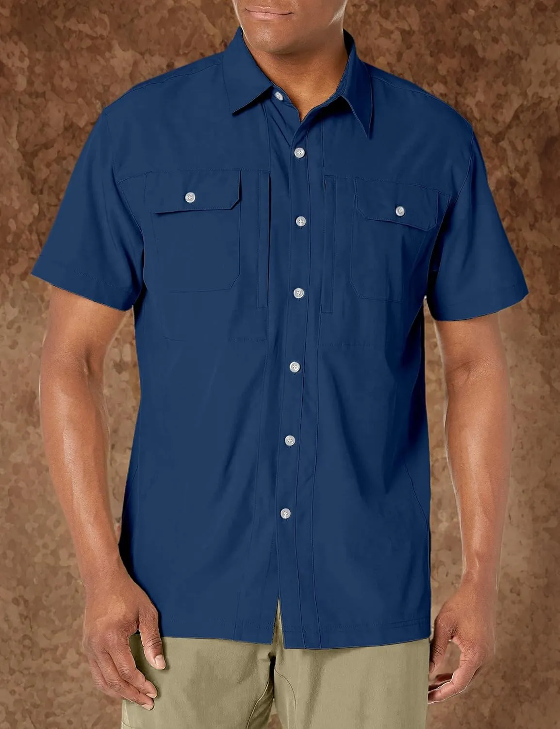 Little Donkey Andy Men's Lightweight Short Sleeve Shirt Quick Dry Stretch Shirt for Hiking Travel, UPF50