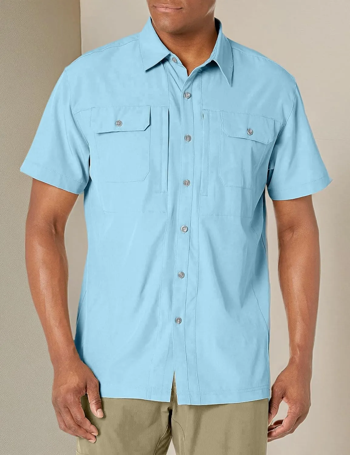 Little Donkey Andy Men's Lightweight Short Sleeve Shirt Quick Dry Stretch Shirt for Hiking Travel, UPF50