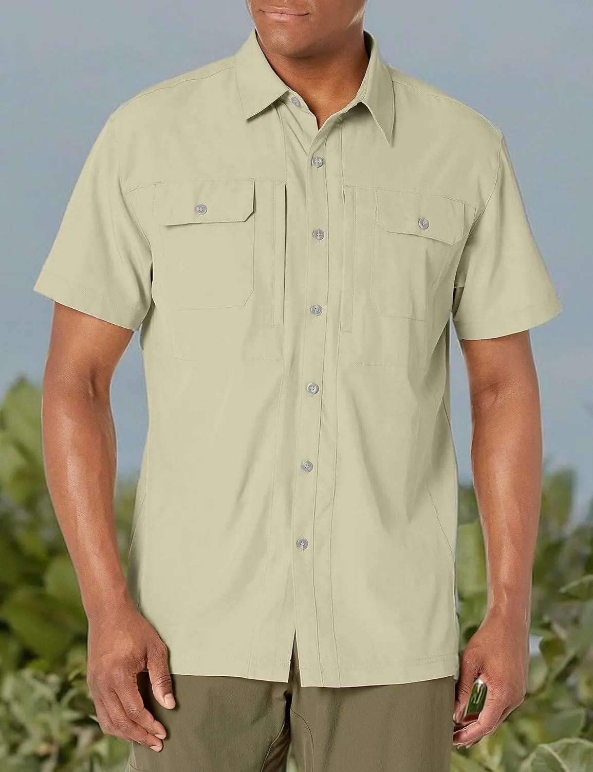 Little Donkey Andy Men's Lightweight Short Sleeve Shirt Quick Dry Stretch Shirt for Hiking Travel, UPF50
