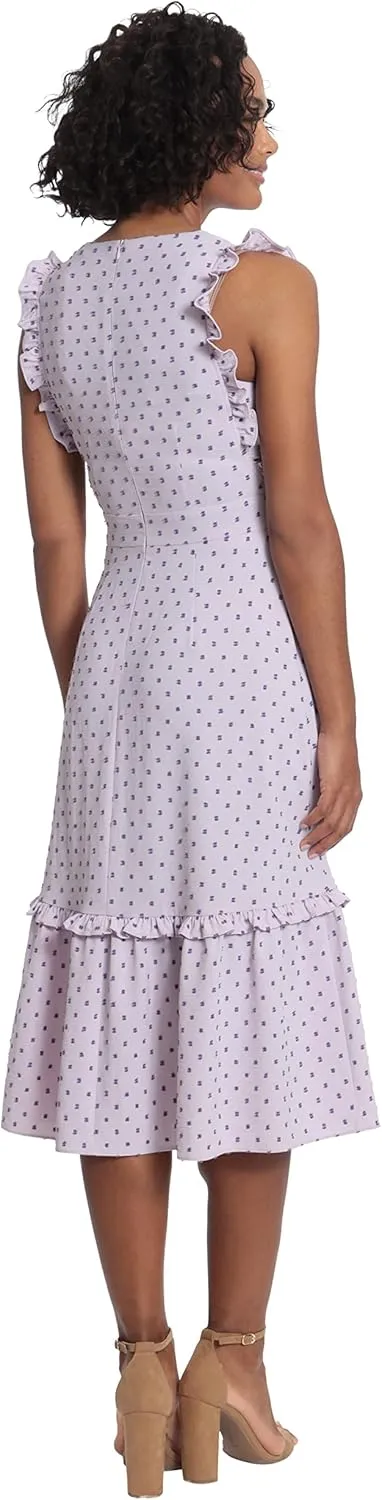 London Times Women's Ruffled Tiered Midi Dress