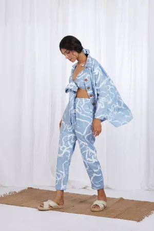 Mallorca Pants in Blue Brush Stroke