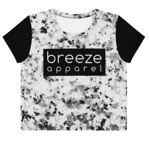 'Marble' all-over crop top