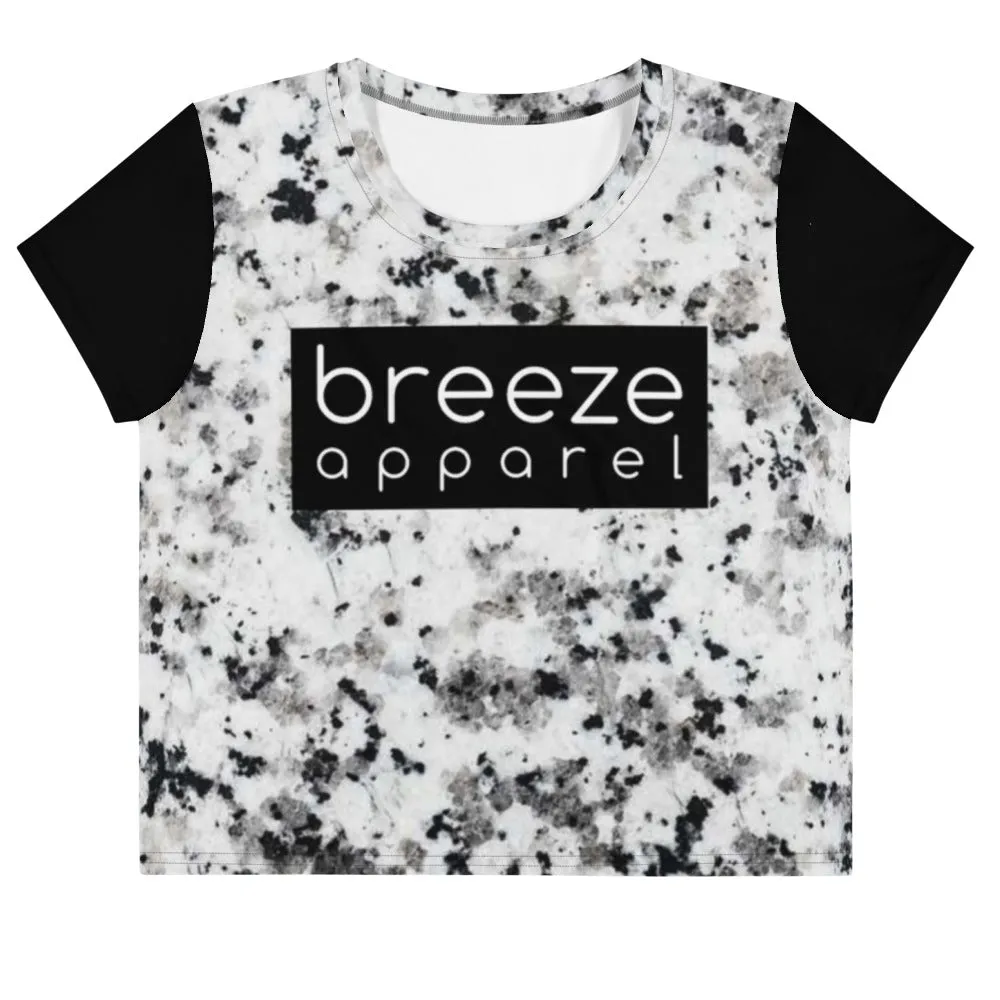 'Marble' all-over crop top
