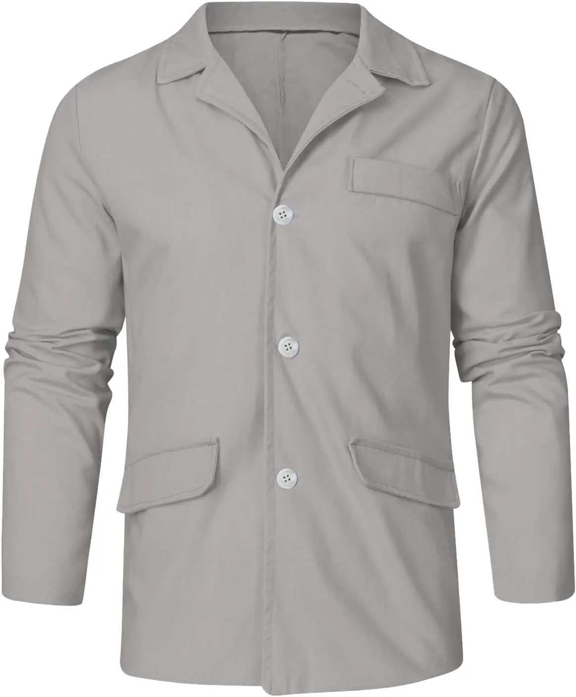 Men's Casual Blazer Jackets Cotton Linen Lightweight Sports Coats Relaxed Fit Single Breasted Summer Lapel Suit Outwear