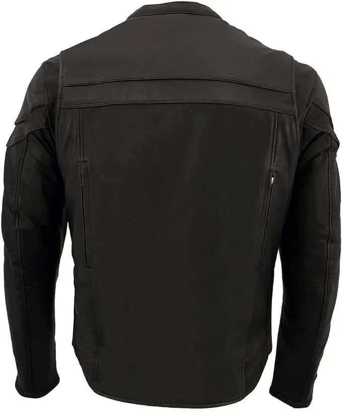 Milwaukee Leather Men's MLM1525 Black Crossover Leather Motorcycle Jacket