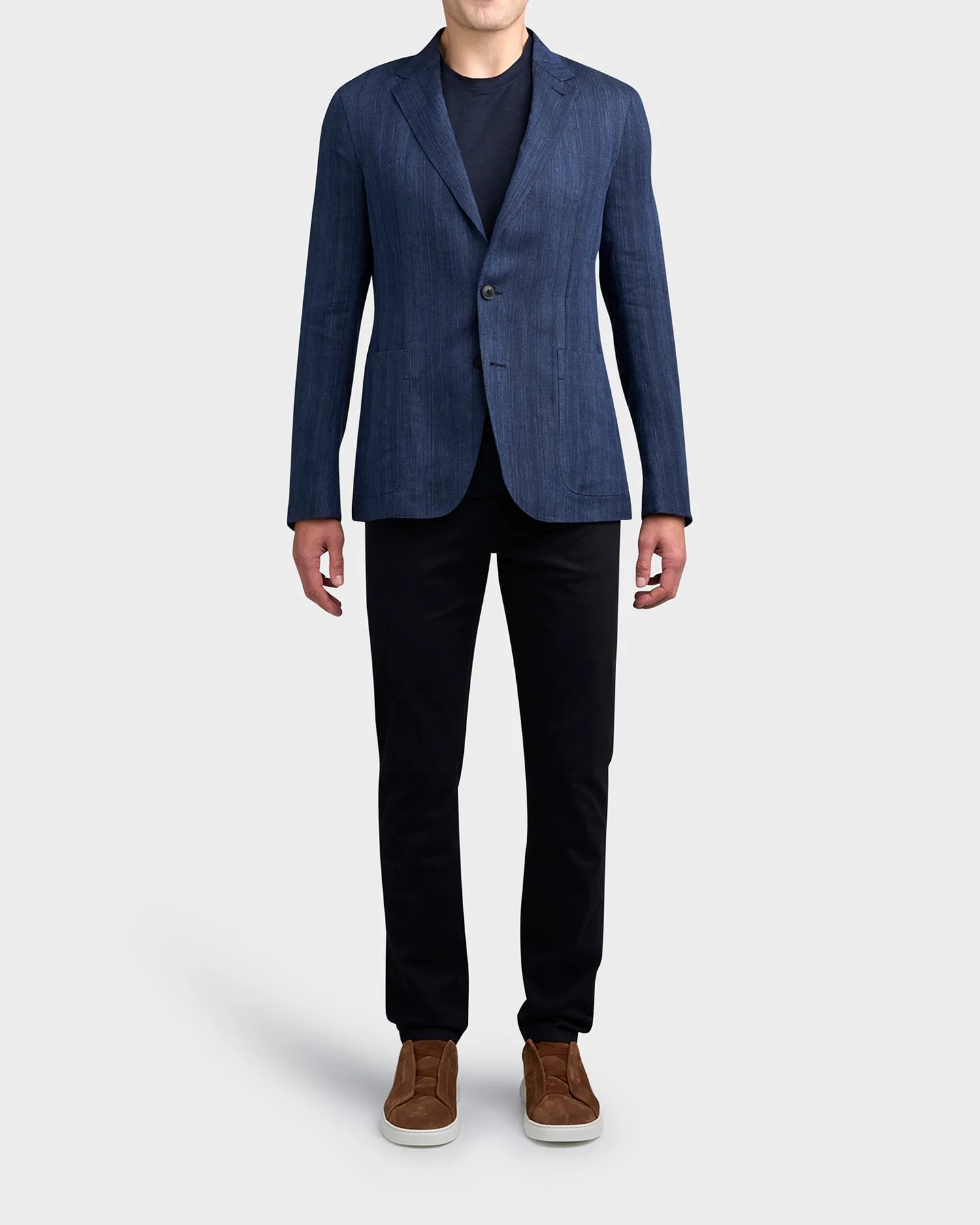 Navy Oasi Linen Sports Jacket