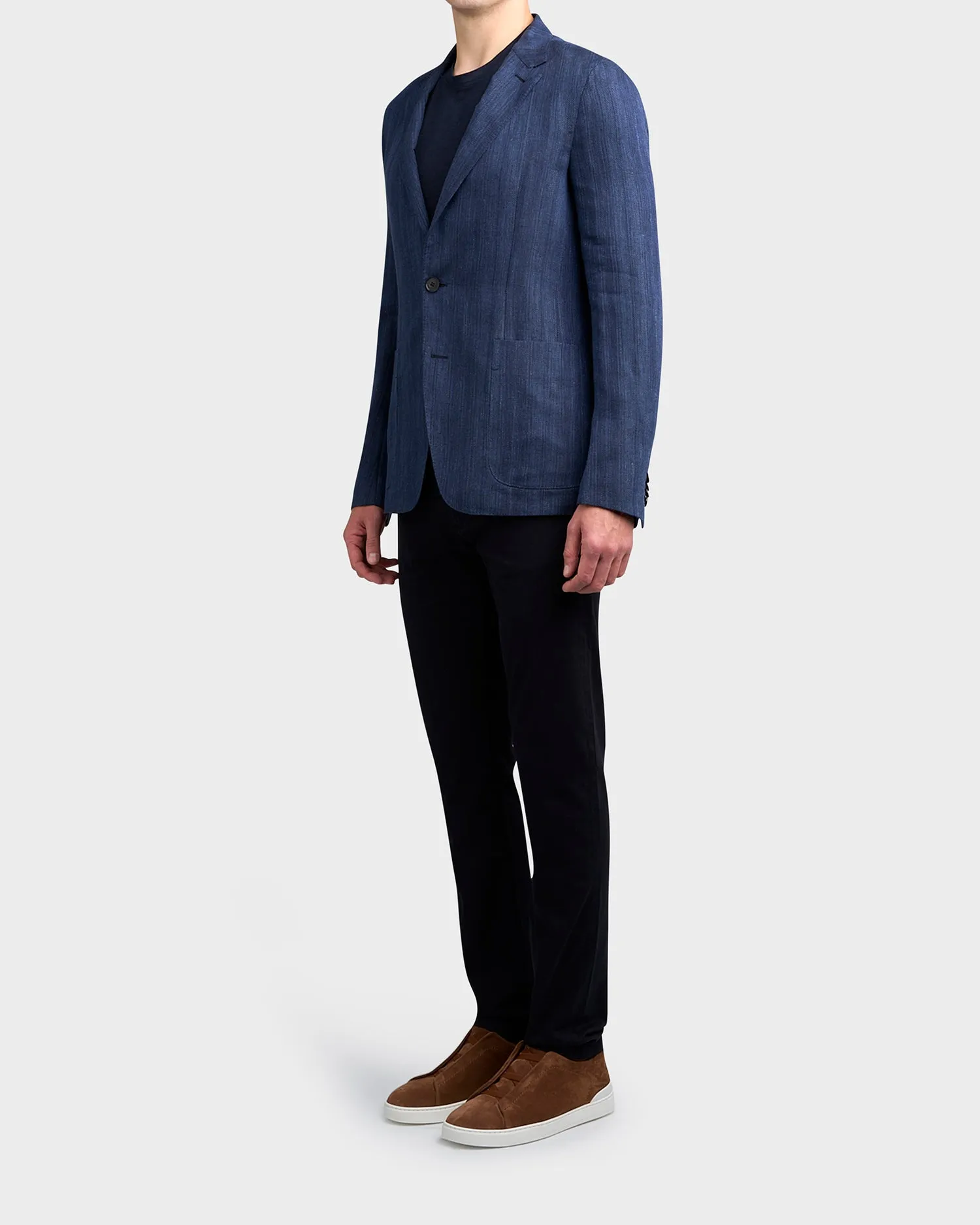 Navy Oasi Linen Sports Jacket