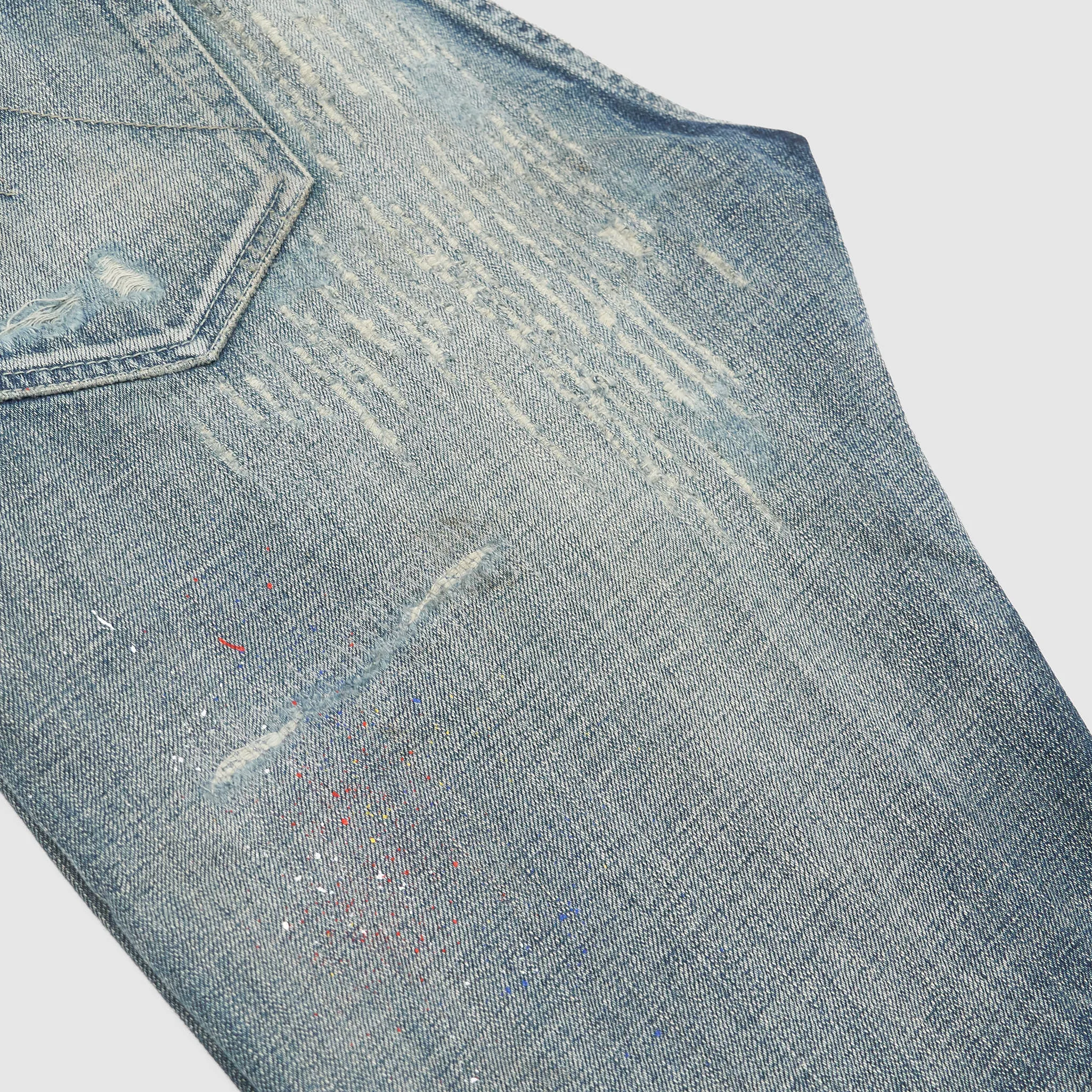 Neighborhood Deep-Mid Tapered Distressed Selvage Jeans