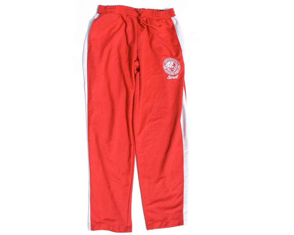 NJPW LIONMARK RED WARMUP PANTS MED