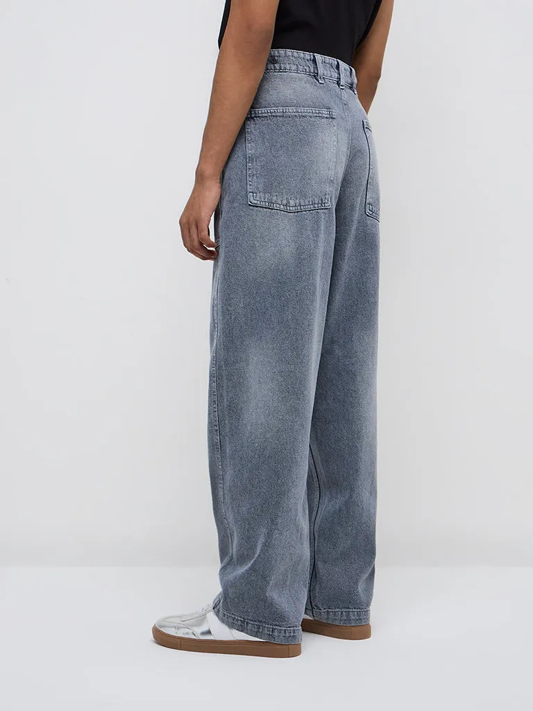 Nuon Blue Washed Relaxed - Fit Mid - Rise Jeans