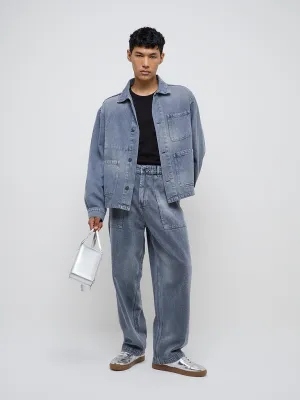 Nuon Blue Washed Relaxed - Fit Mid - Rise Jeans