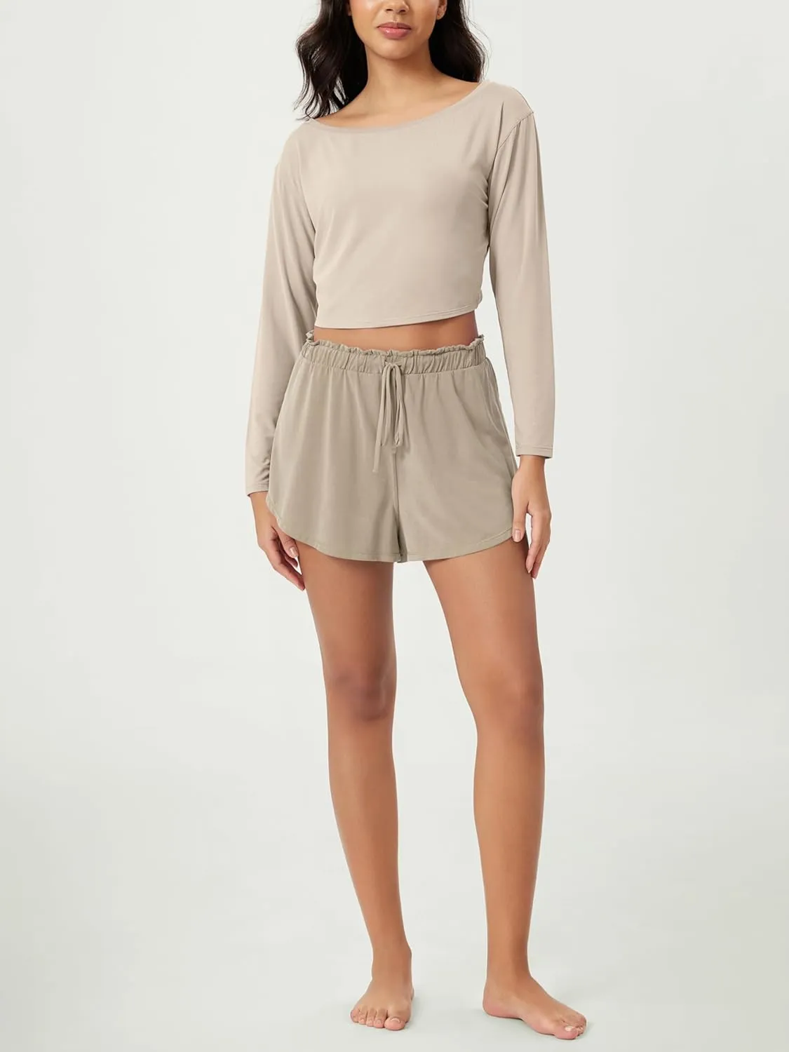 ODODOS Modal Soft Lounge Shorts for Women Drawstring High Waist Casual Sleepwear Lightweight Cozy Pajama Bottom