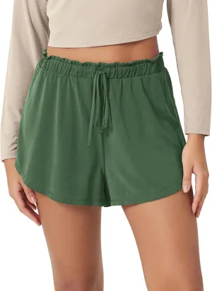 ODODOS Modal Soft Lounge Shorts for Women Drawstring High Waist Casual Sleepwear Lightweight Cozy Pajama Bottom