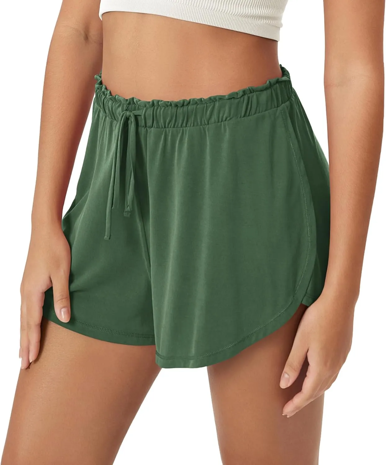 ODODOS Modal Soft Lounge Shorts for Women Drawstring High Waist Casual Sleepwear Lightweight Cozy Pajama Bottom