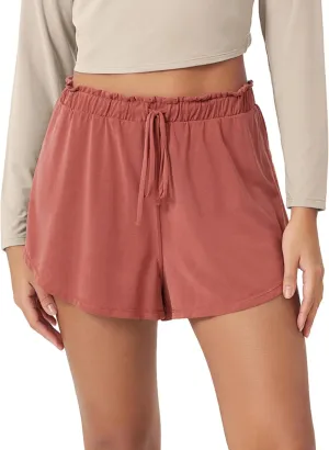 ODODOS Modal Soft Lounge Shorts for Women Drawstring High Waist Casual Sleepwear Lightweight Cozy Pajama Bottom