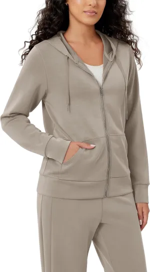ODODOS Women's Modal Soft Full-Zip Hoodies Casual Relaxed Fall Outfit Hooded Jacket with Pockets