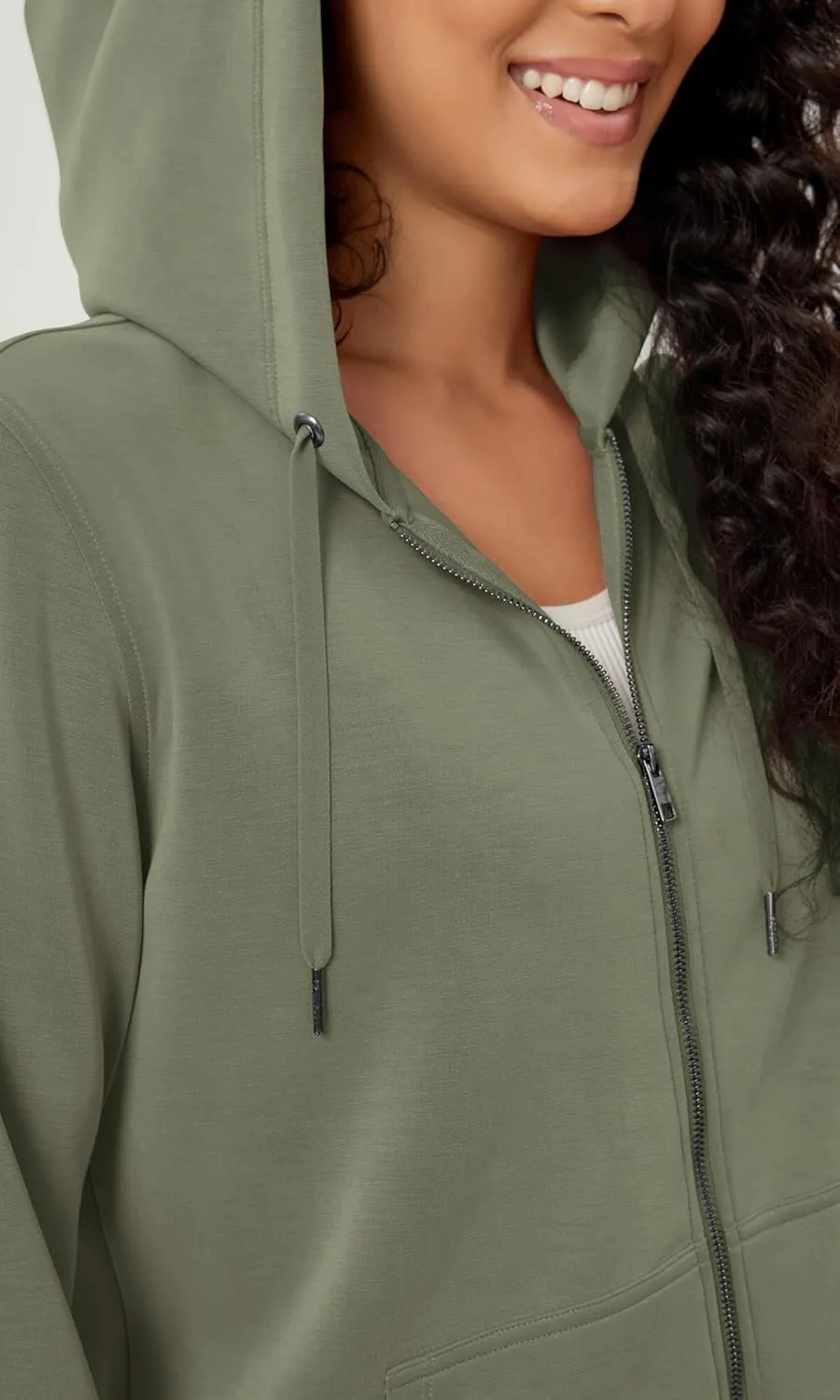 ODODOS Women's Modal Soft Full-Zip Hoodies Casual Relaxed Fall Outfit Hooded Jacket with Pockets