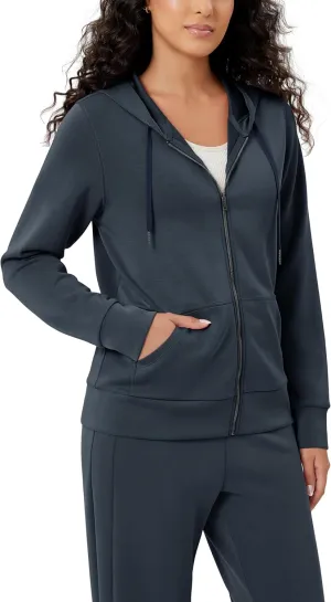 ODODOS Women's Modal Soft Full-Zip Hoodies Casual Relaxed Fall Outfit Hooded Jacket with Pockets