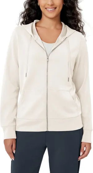 ODODOS Women's Modal Soft Full-Zip Hoodies Casual Relaxed Fall Outfit Hooded Jacket with Pockets