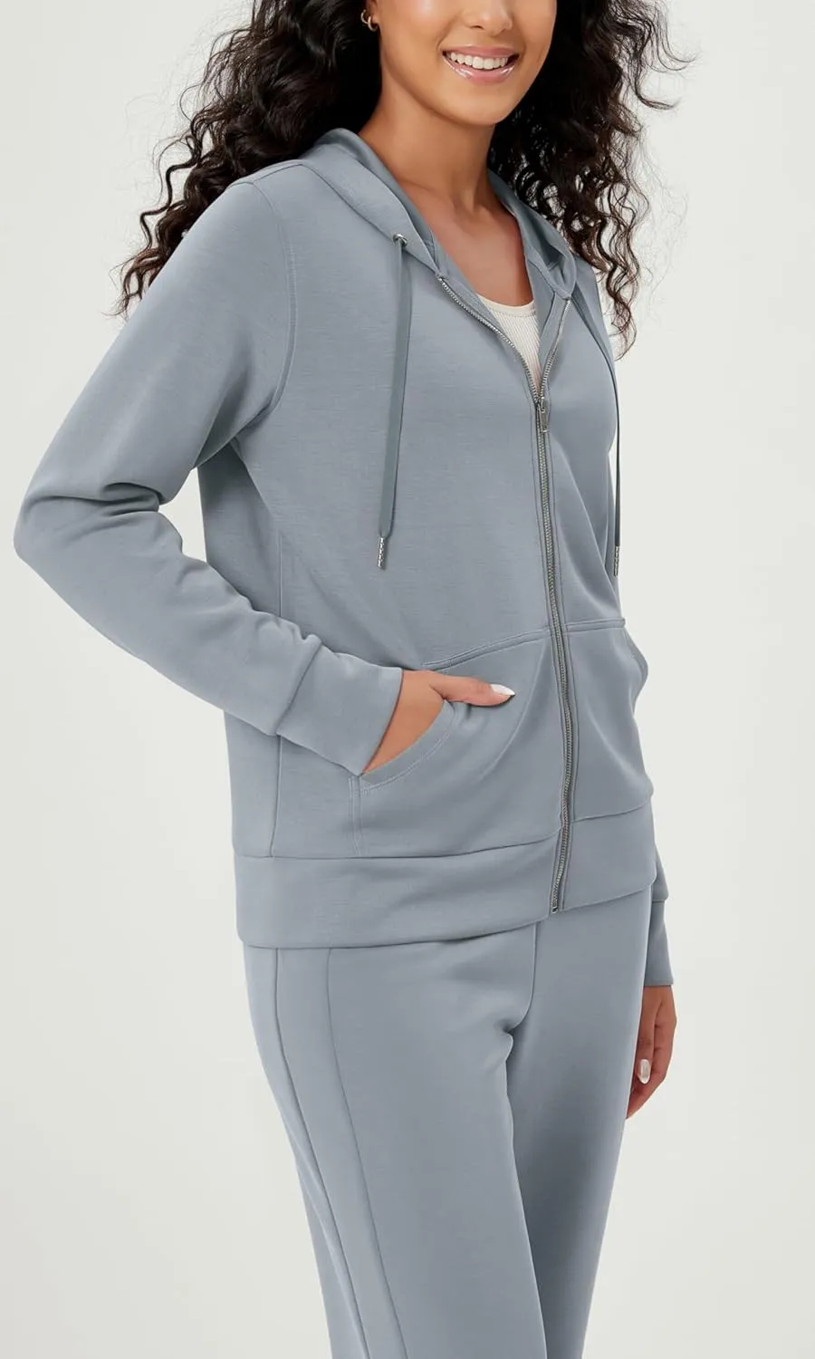 ODODOS Women's Modal Soft Full-Zip Hoodies Casual Relaxed Fall Outfit Hooded Jacket with Pockets