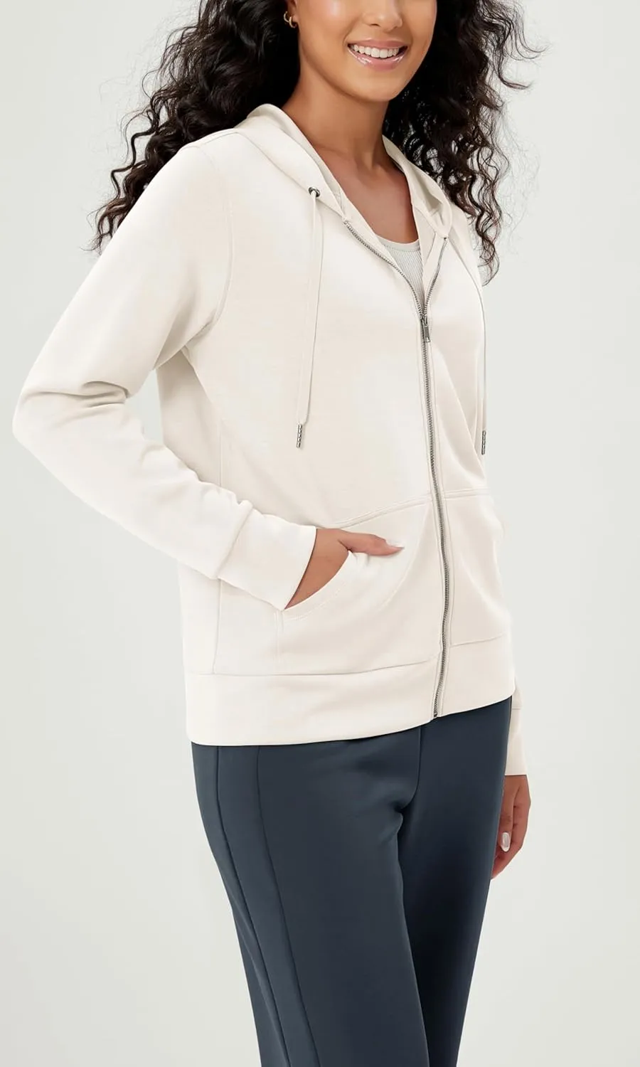 ODODOS Women's Modal Soft Full-Zip Hoodies Casual Relaxed Fall Outfit Hooded Jacket with Pockets